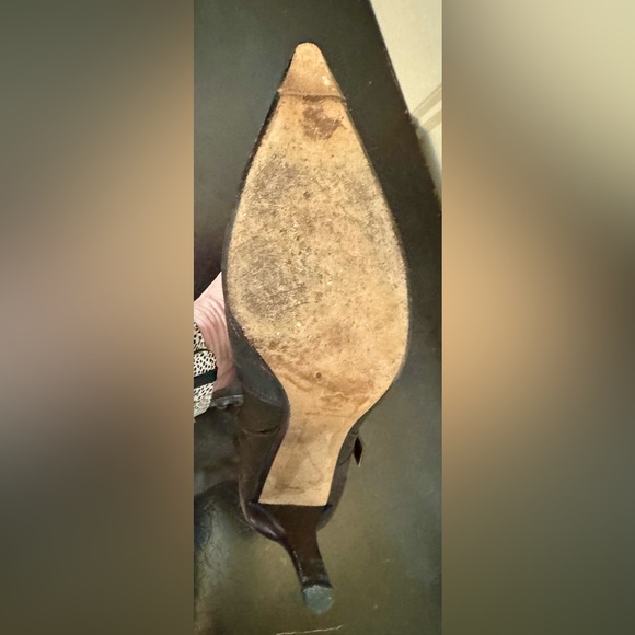 NEIMAN MARCUS Vintage distressed brown leather boots buckle detail ankle & top - Picture 6 of 11